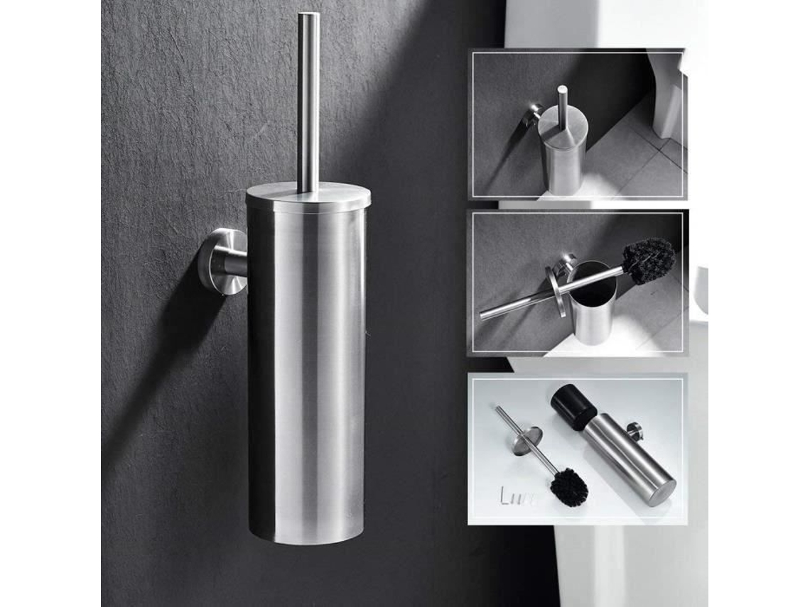 Suporte de Parede para Escova Sanitária em Níquel Escovado, Impermeável, Modelo Lbq74 AQUAFORGE