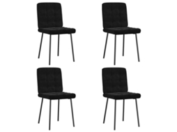 Vidaxl Cadeiras De Jantar 4 Pcs Veludo Preto