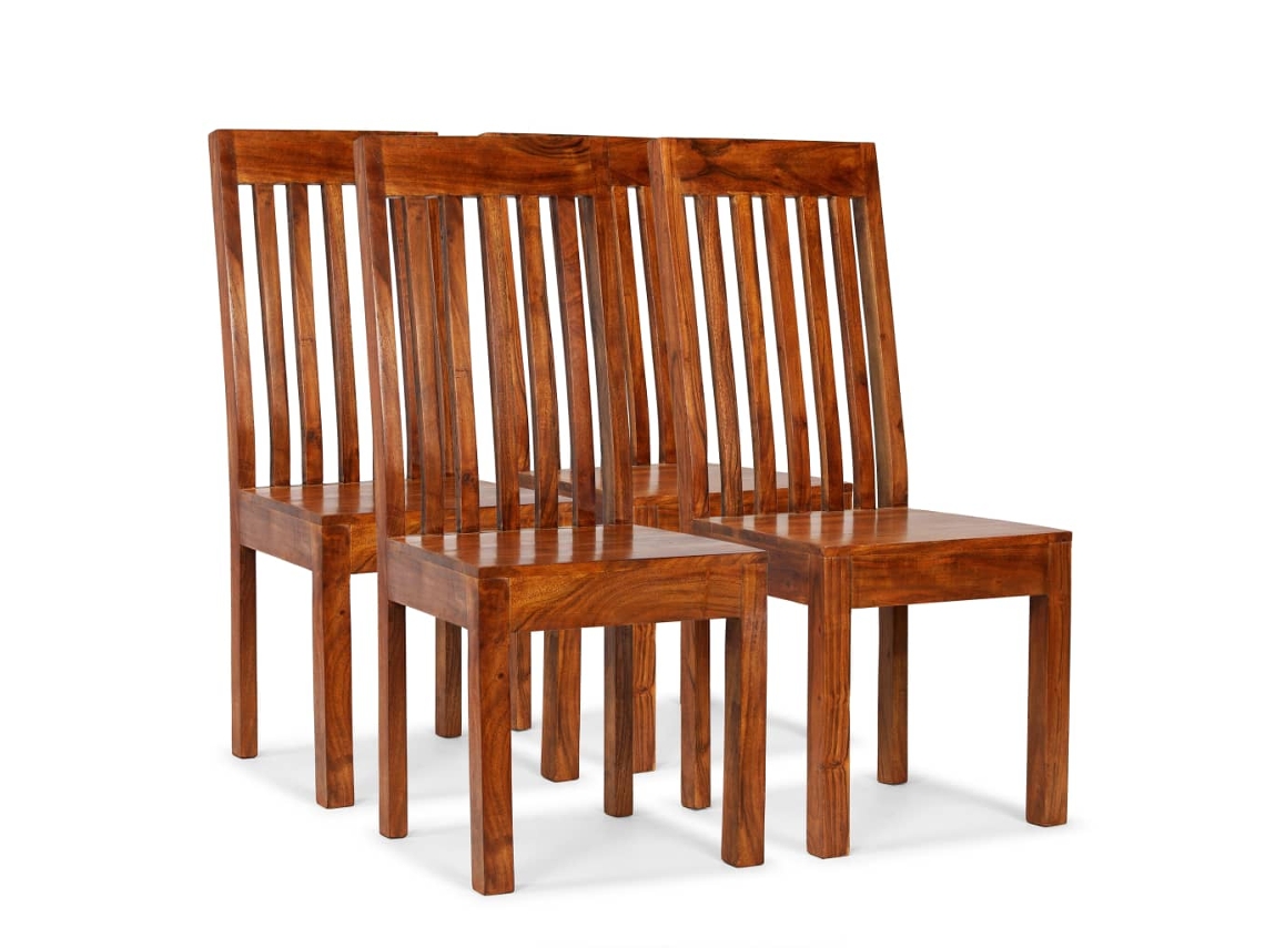 Vidaxl Cadeiras De Jantar 4 Pcs Madeira Maciça Moderno