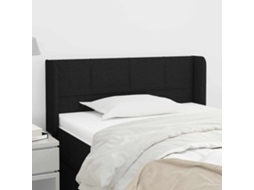 Vidaxl Cabeceira De Cama C/ Abas Tecido 83x16x78/88 Cm Preto