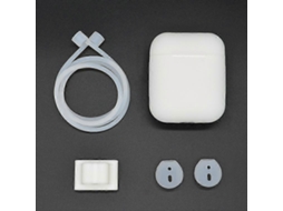 Conjunto De Capa Protetora Para Fones De Ouvido Bluetooth Sem Fio Apple Airpods 1/2: Cordão Anti-perda, Capa De Silicone, Fivela Para Pendurar Fones D
