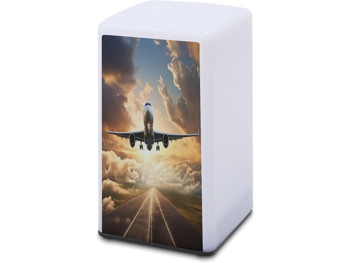 Luminária De Mesa A Bateria Com Estampa Avião Leitura Para Escritório, Quarto, Cuidados Com A Visão E Economia De