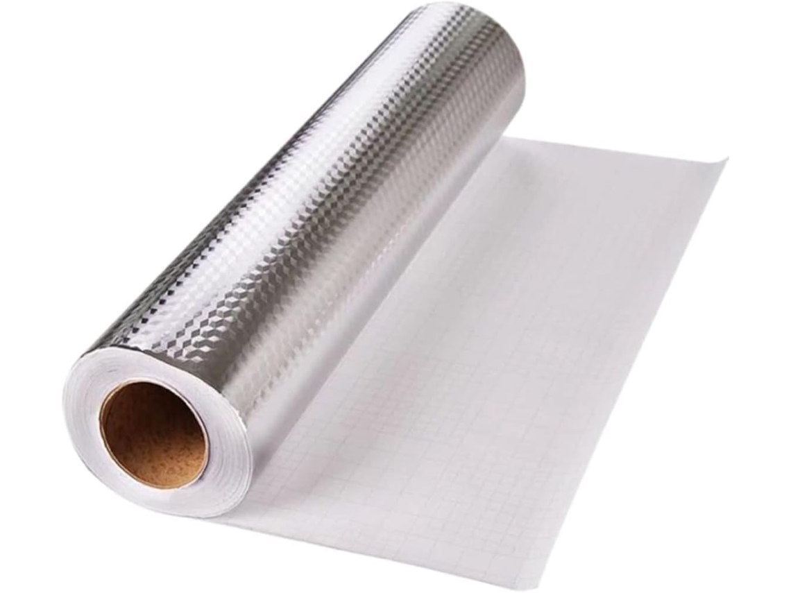 Conjunto 2 Adesivos Alumínio Azulejos Cozinha Resistentes Calor Práticos Fáceis Cortar Tamanho Ideal Decoração GOKOCO