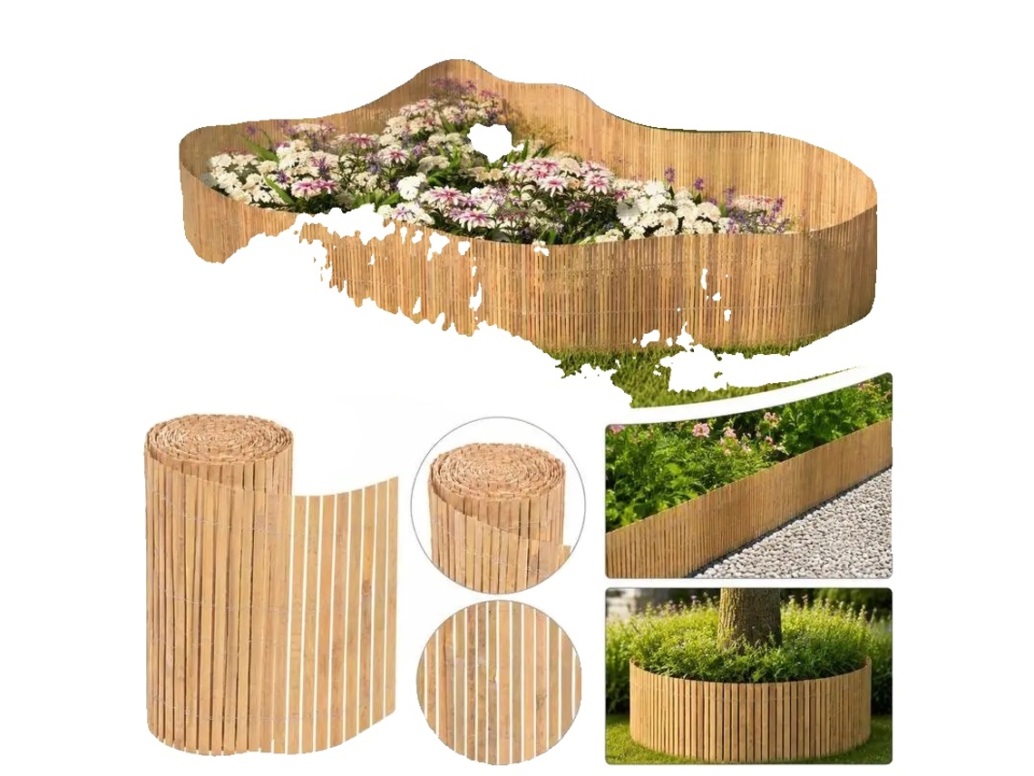 Cerca De Jardim, Bambu Natural, Design Flexível, Marrom