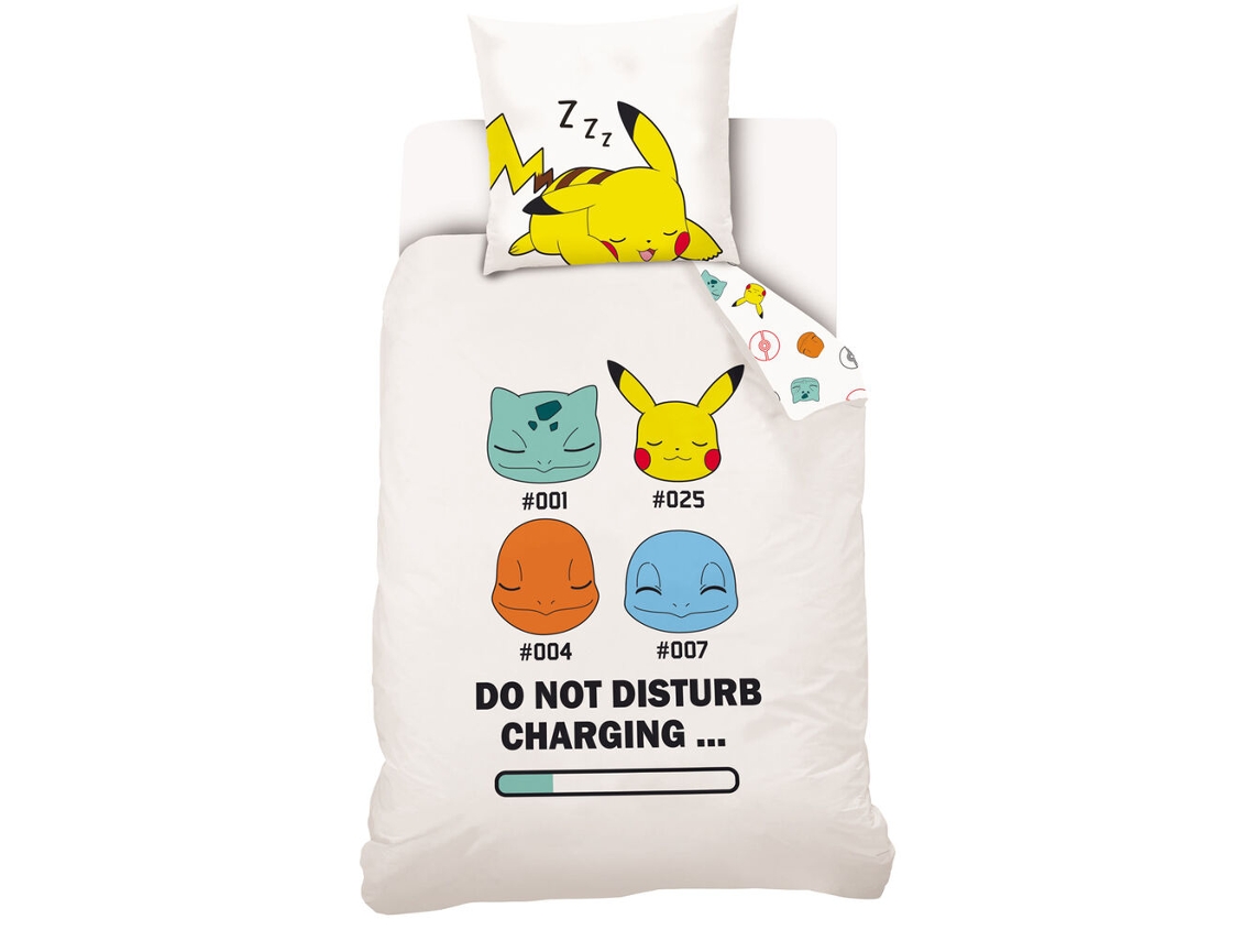 Capa De Edredão De Algodão Premium Pokemon Para Cama 90cm