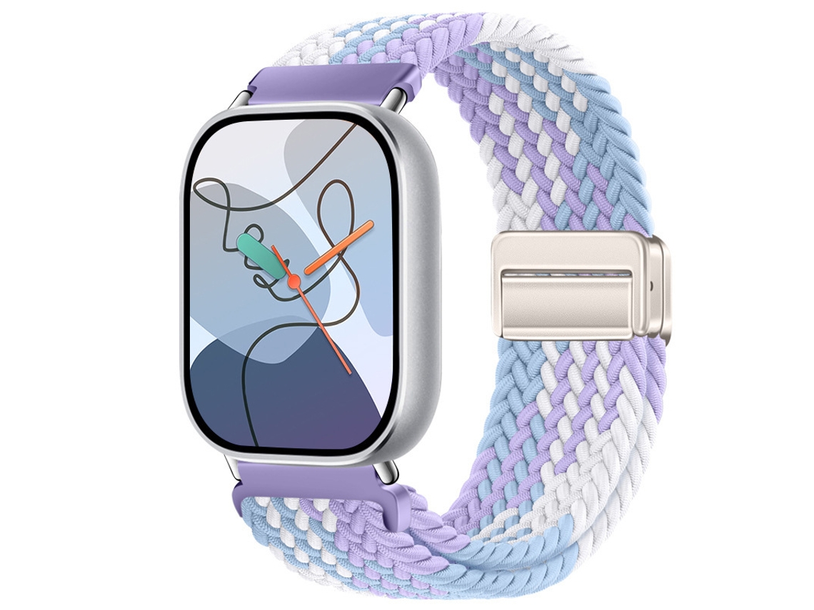 Pulseira de nylon com fecho magnético para Xiaomi Mi Band 10 Pro, Huawei Fit 5, Redmi Watch 4 5 6 - Violeta