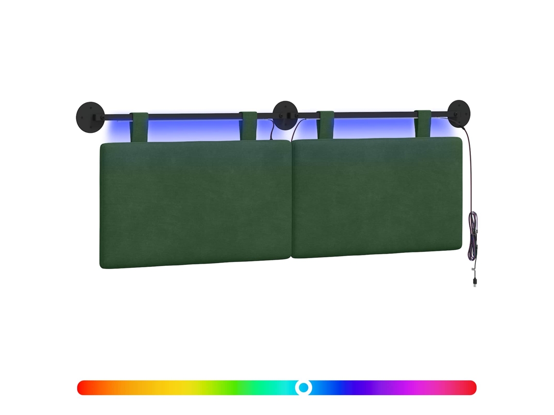 Conjunto 1 Cabeceira Suspensa Vidaxl Verde Cordão (150 X 55 X 5 Cm)