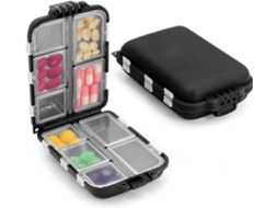 Porta, Comprimidos, Estojo De Viagem Para Medicamentos Com 10 Compartimentos, Mini Estojo Para Comprimidos(preto)