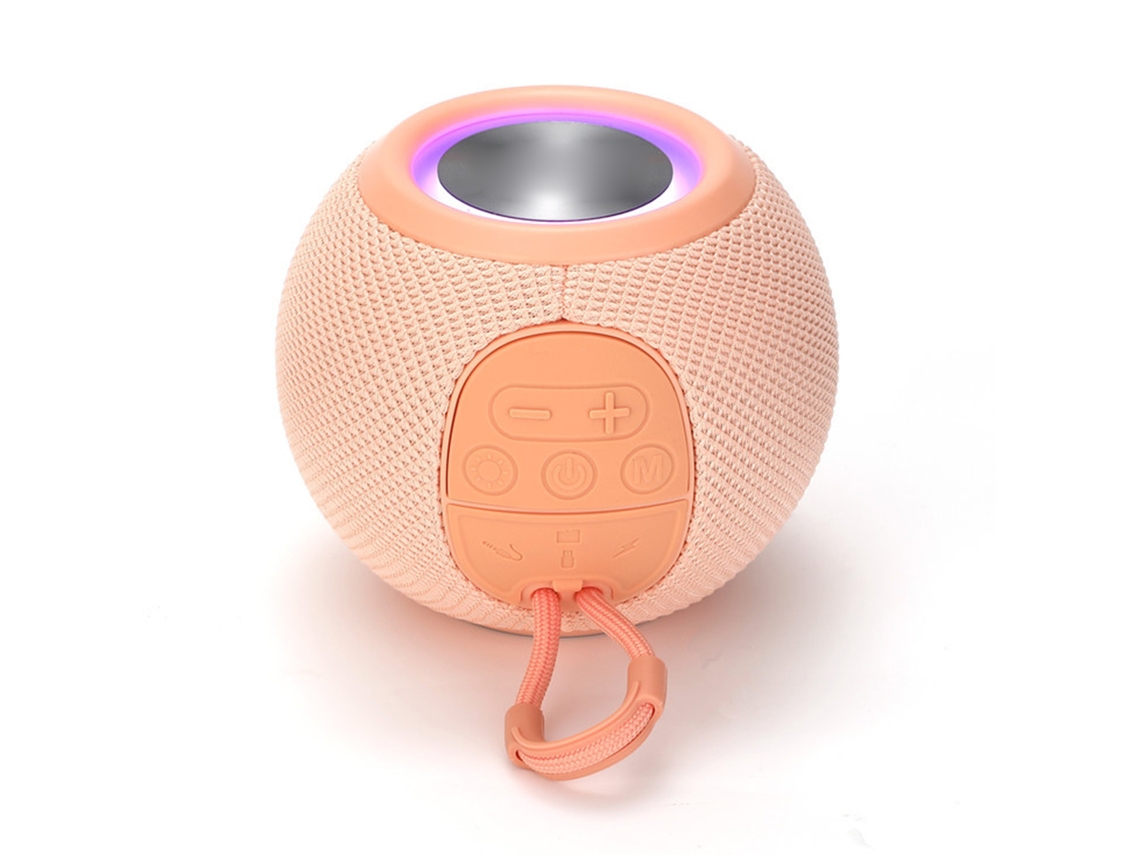 Mali caixa de Som Bluetooth 5.3 Pequena Portátil com Grave Forte Som Claro e Luzes para Viagem Camping Rosa