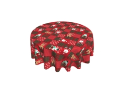 Laxiscreed Toalha Red Plaid Para Mesa Redonda De 150cm, Perfeita Para Decoração De Natal