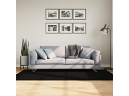 Vidaxl Tapete Pelo Curto Macio E Lavável Huarte 100x200 Cm Preto