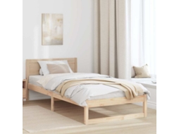 Vidaxl Estrutura Da Cama Com Cabeceira Natural 75 X 190 Cm