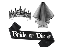 Lurelia Acessórios Noiva Conjunto Festa Halloween Ghost Bride 3 Peças Tamanho Único