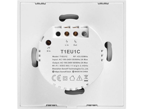 Interruptor Smart Wifi + Rf 433  T1 Eu Tx