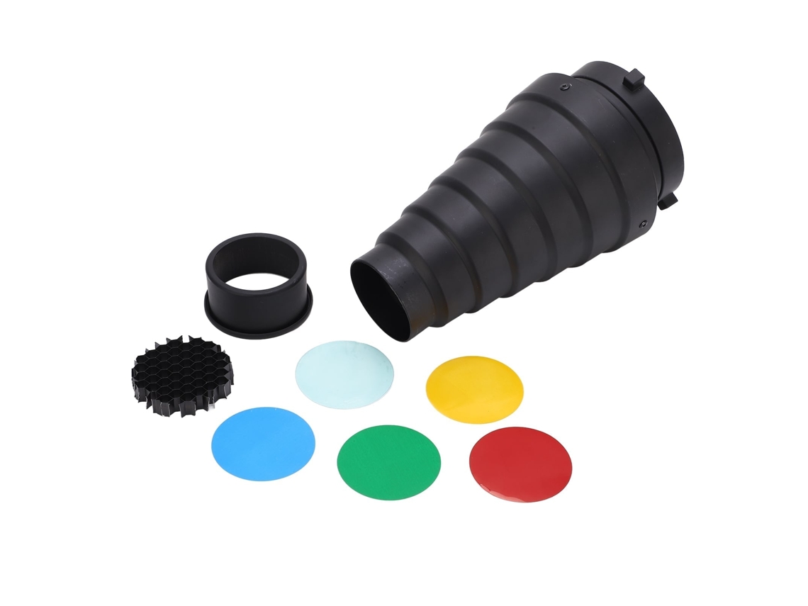 2026 snoot Flash para Fotografía, Kit Snoot Cónico com Montagem Óptica, Acessório de Disparo