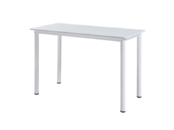 Mesa de Jantar Tammelaversátil para 4 Pessoas em Aço e Mdf 120 X 60 X 75 Cm Branco [EN.CASA]