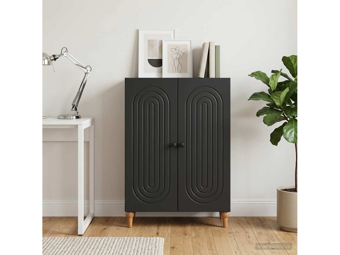 Vidaxl Buffet Preto 66 X 34,5 X 90 Cm Derivados De Madeira