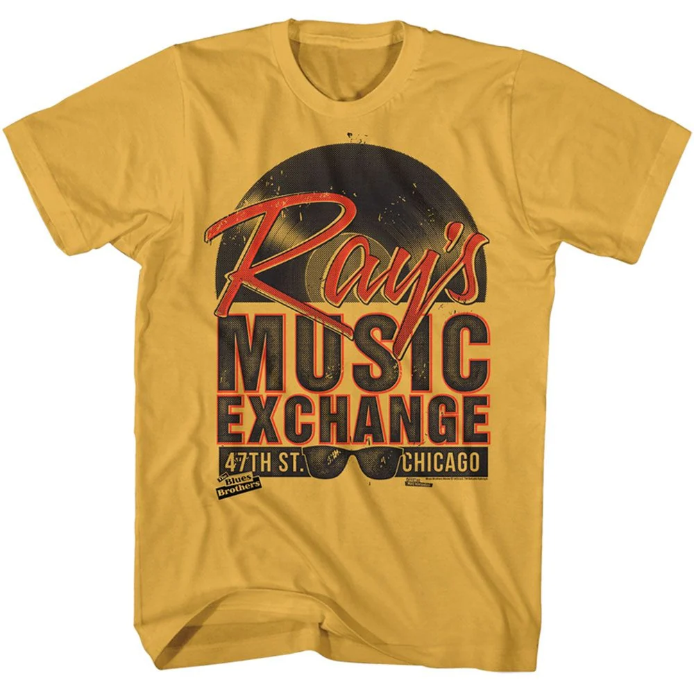 Rockinstone The Blues Brothers Movie Rays Solid Ginger Adult T-shirt Size:xl