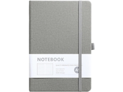 Cuaderno rayado A5, tapa dura, 100 hojas, gris, ideal para estudiantes y oficina. - aquaforge