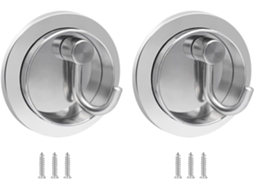 Conjunto De 2 Ganchos Giratórios Ocultos Em Aço Inoxidável, Ideais Para Economizar Espaço E Perfeitos Pendurar Chaves