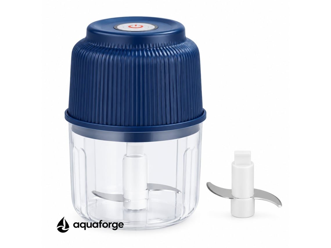 Processador De Alimentos Aquaforge Com 0,3 L E 2 Lâminas Para Cozinha, Azul