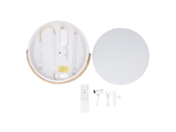 Lâmpada de Teto Embutida Led Ajustável com Controle Remoto App 3 Temperaturas de Cor para Sala Quarto Escritório S/MARCA
