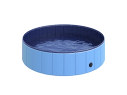 Piscina Dobrável Cães Gatos S/MARCA, Banheira Pvc, antiderrapante, ø120x30cm, Azul