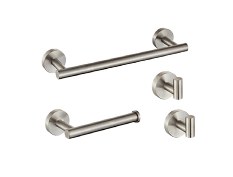 Conjunto Charles 40 Acero Cepillado Toallero Portarrollos 2 Perchas Valaz