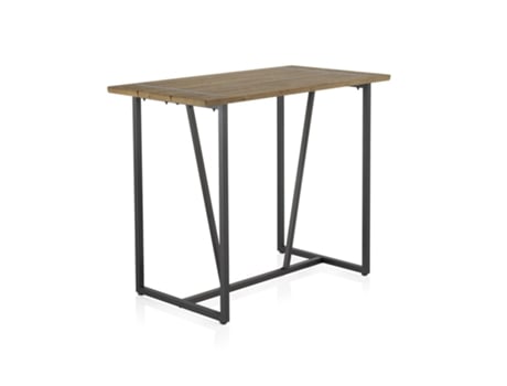 Mesa de Bar Metálica com Envelope de Madeira