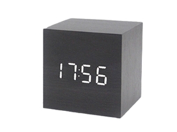 Despertador Digital Led Duplo Alarme Madeira Pequeno Cubo NEVEANCE