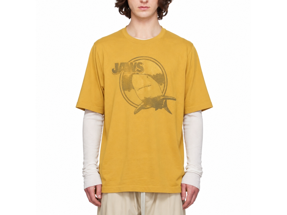 Rockinstone Jaws Movie Yellow Jaws Solid Ginger Adult T-shirt Size:l