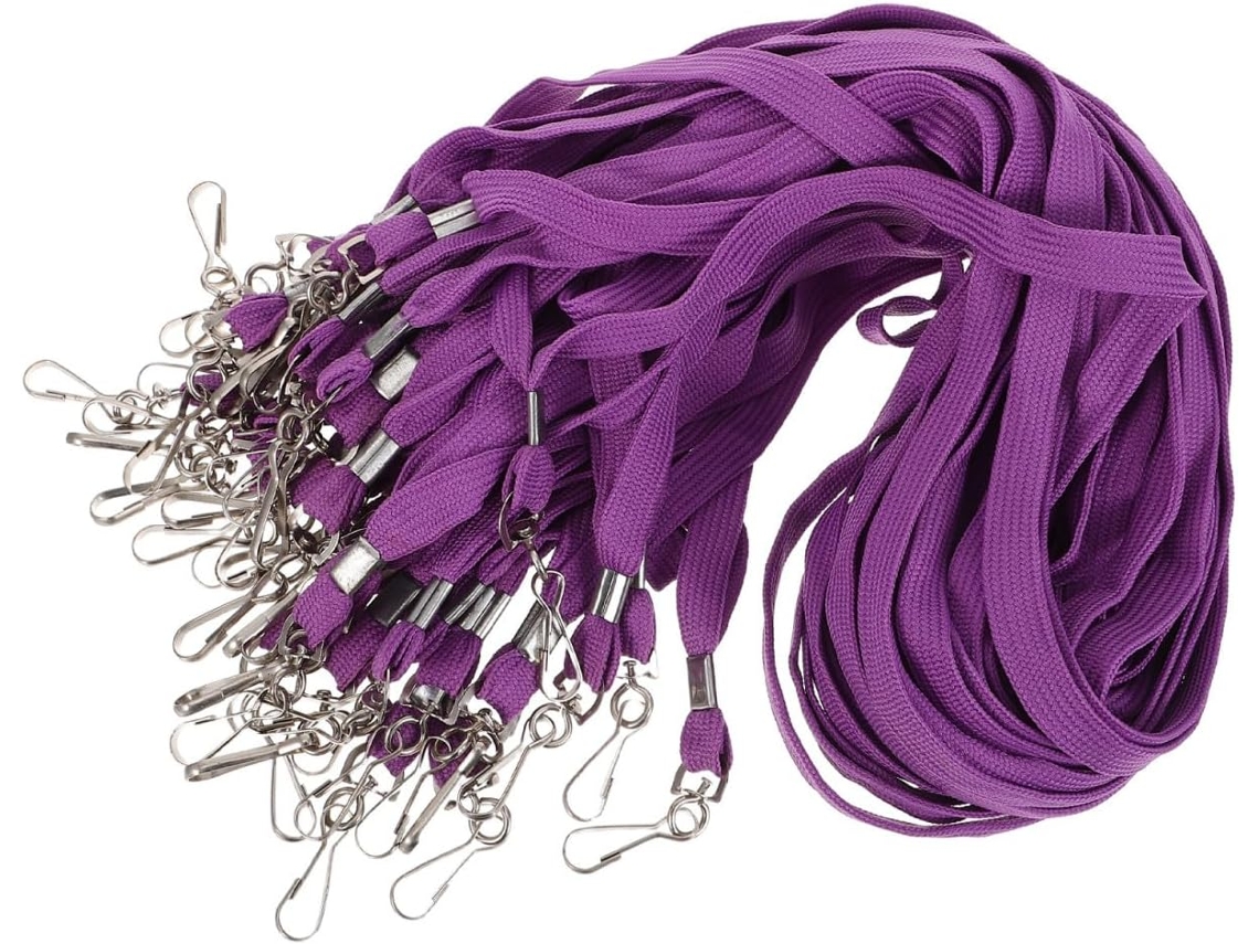 Shineofi Conjunto De 50-porta Crachás Em Poliéster Roxo E Metal Com Design Plano E Confortável Identificação