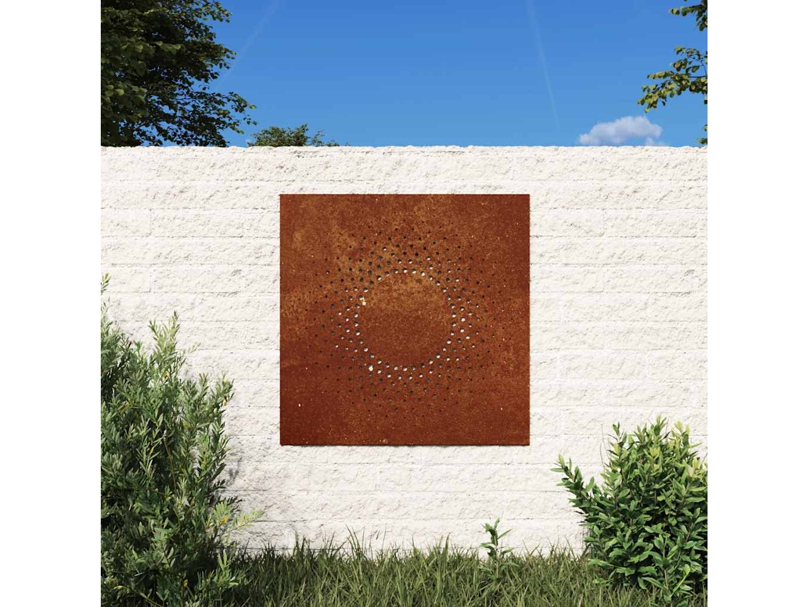 Vidaxl Decoração P/ Muro De Jardim 55x55 Cm Aço Corten Design Sol