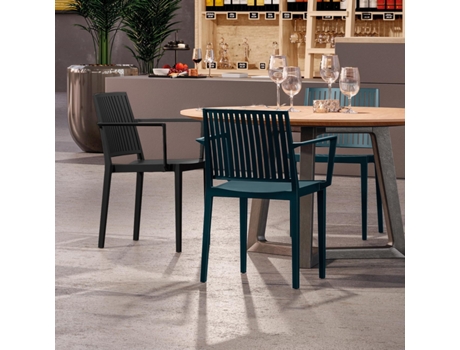 Conjunto 4 Cadeiras Bars com Braços Taupe Tensai Furniture