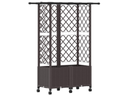 Conjunto 1 Canteiro De Jardim Elevado Vidaxl Castanho Polipropileno (124 X 40 X 142 Cm)