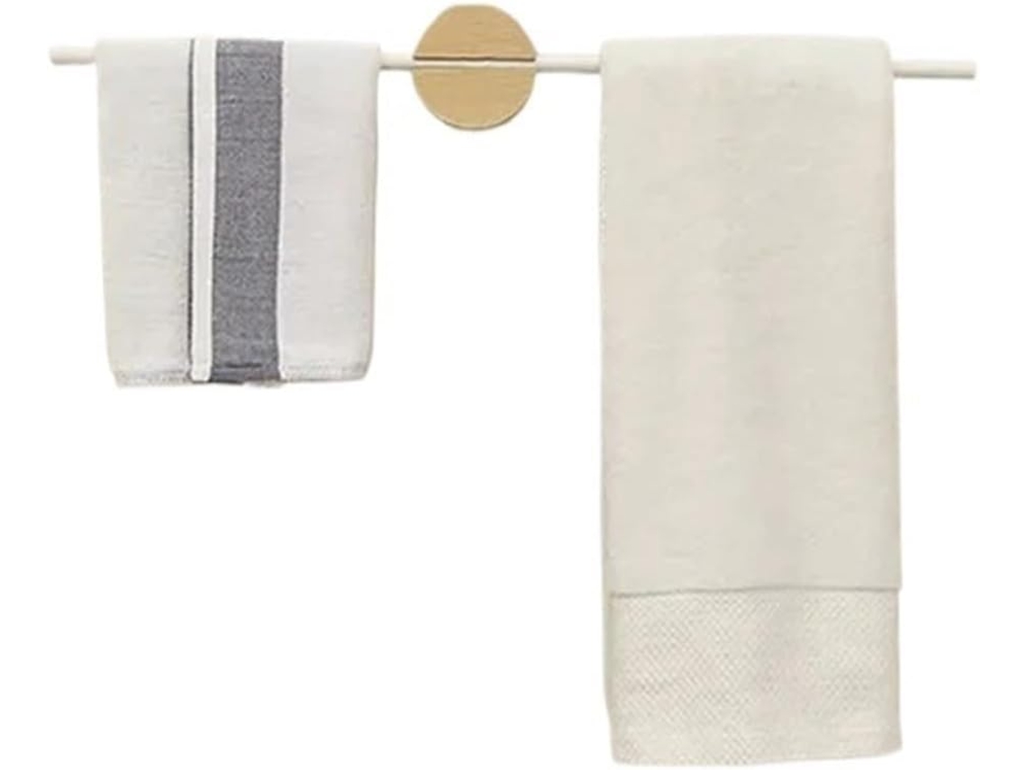 Suporte De Toalha Para Banheiro, Em Madeira De Faia, Com Uma Única Prateleira Para Montagem Na Parede Branco 40cm