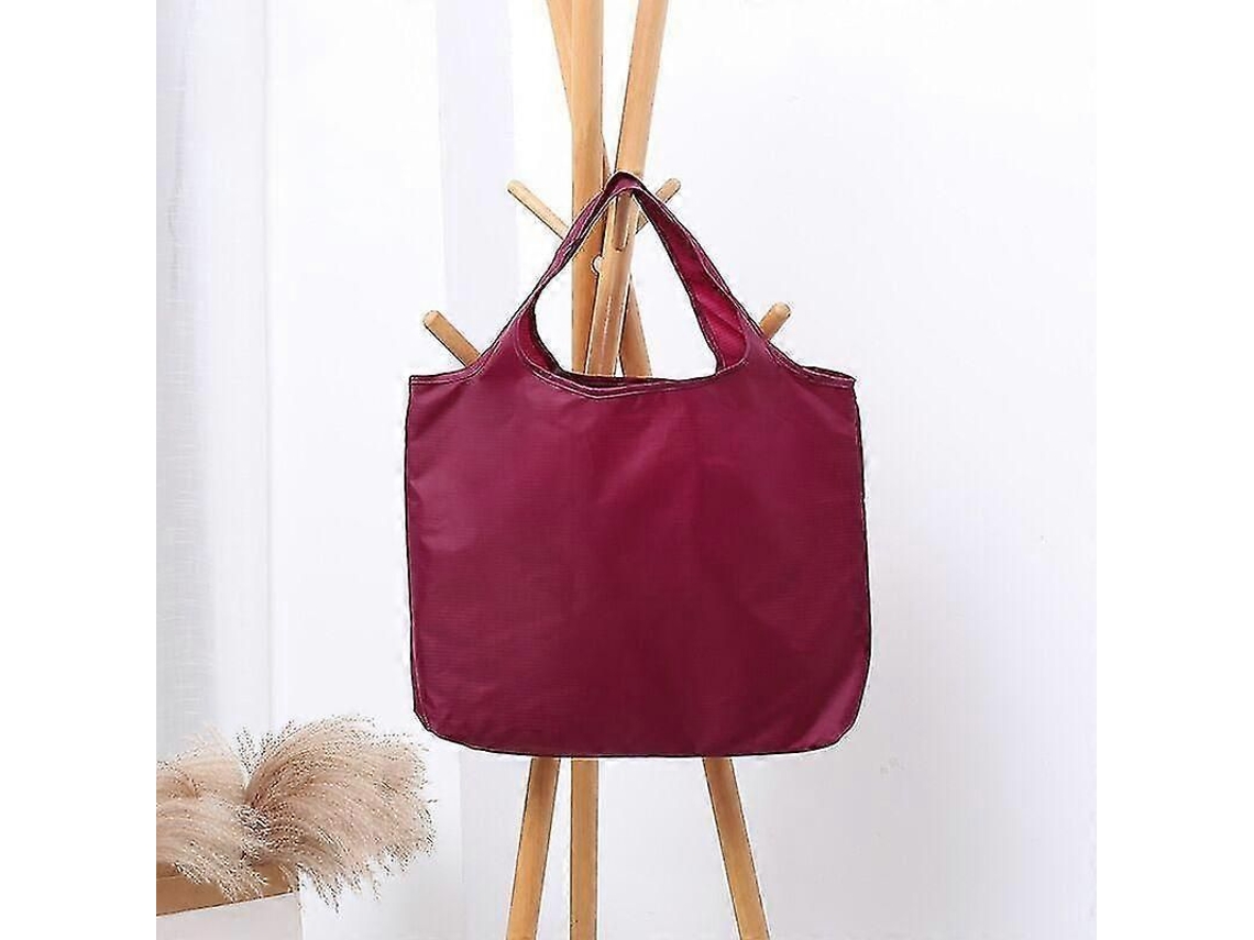 Sacola de Compras Dobrável e Reutilizável, Ecológica, Portátil, com Grande Capacidade, para Usar no Ombro Ou na Mão. Cor Vermelha. GOKOCO