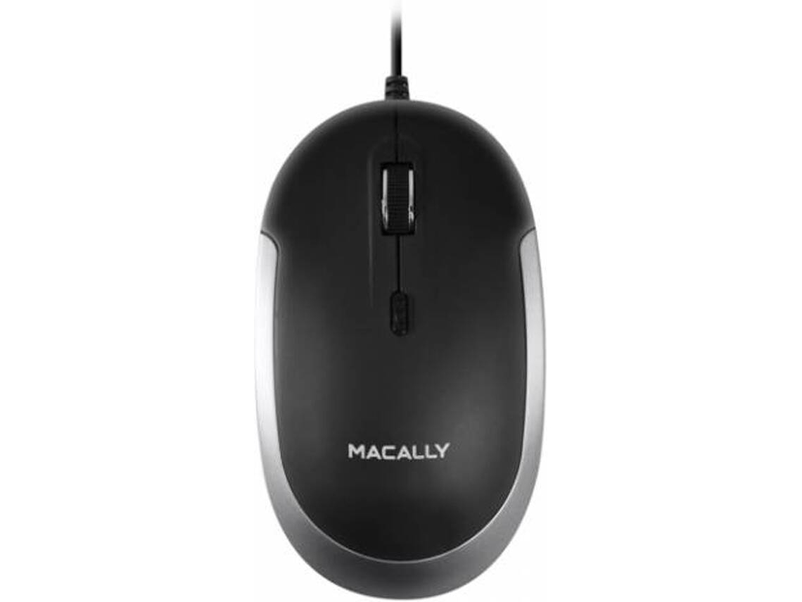 Rato MACALLY DynaMouse (Cabo USB - Casual - 1600 dpi - Preto)
