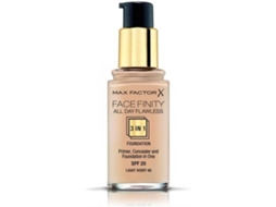 Base MAX FACTOR Facefinity 3 Em 1 Foundation SPF20 40 Marfim Claro ( 30 ml)