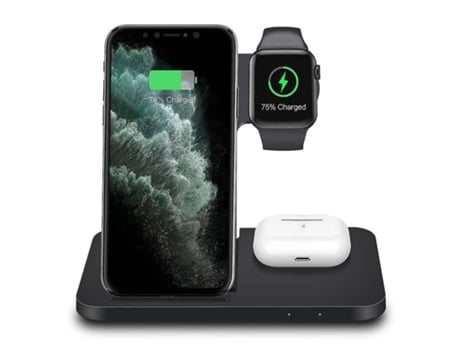 Estação de Carregamento Sem Rápido Certificação para Apple RADIODDITY Seda Preto