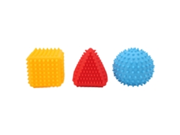 3pcs Conjunto De Bolas Sensoriais Texturizadas Para Bebê Com Squeaker E Massagem