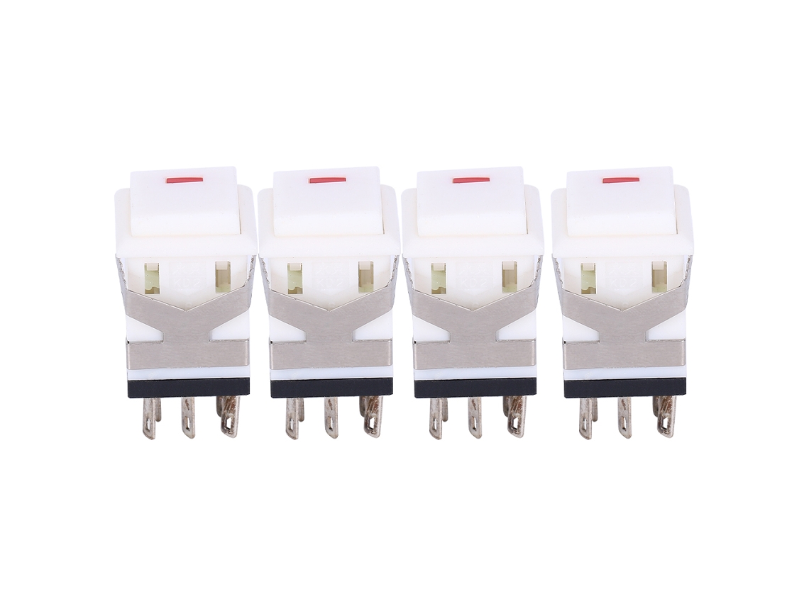50pcs Interruptor De Botão De Reset Com Luz 8 Pinos Estável 5v Branco