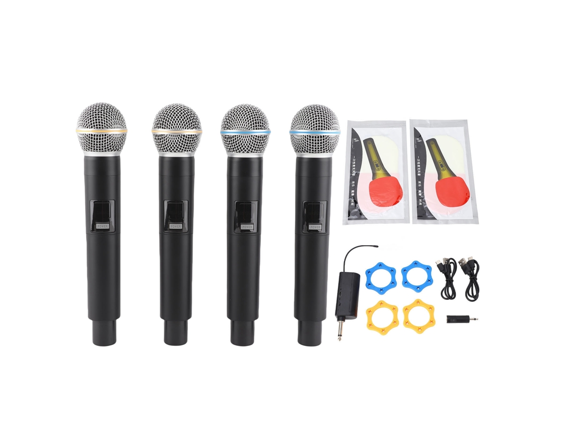 Set De Microfones Sem Fio Vhf Dinâmicos De Mão 4 Unidades