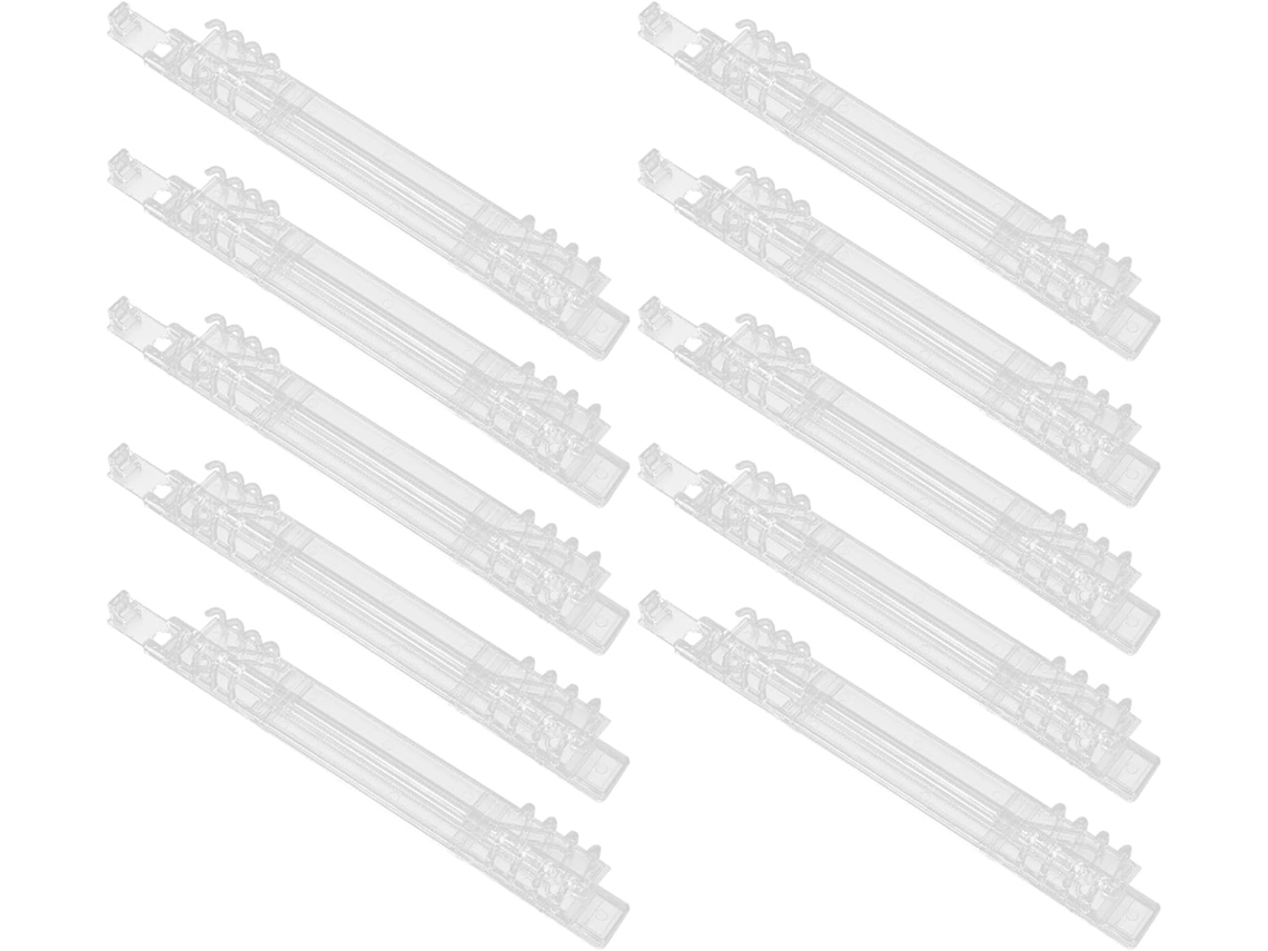 Conjunto de 10 argolas de plástico para pastas soltas tamanho carta, grande capacidade para documentos e livros.