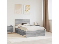 Vidaxl Estrutura Da Cama Com Cabeceira Cinza Sonoma 120 X 190 Cm