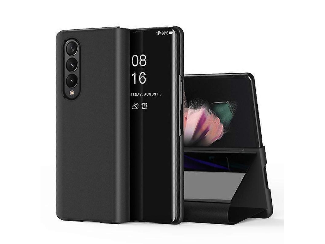 Capa Para Samsung Galaxy Z Fold4 5g Com Revestimento Eletroplástico, Flip Espelhada E Resistente A Impactos.