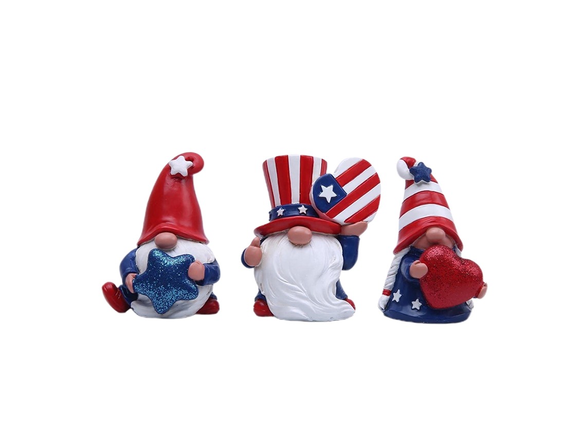 Conjunto de figurinas de anões patrióticos para 4 de julho
