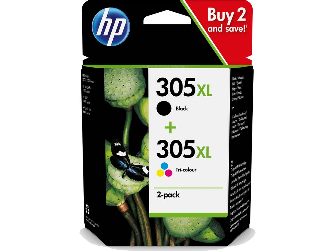 Pack Tinteiros HP 305 XL Preto e Cores