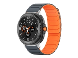Bracelete para Samsung Galaxy Watch 8 / 8 Classic XIAOMOYU em silicone magnético cinza e laranja