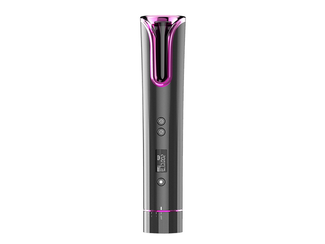 Ferro De Ondular Automático Sem Fio Ferro De Ondular Automático Display Lcd E Ferro De Ondulação Anti-emaranhamento Recarregável Usb*